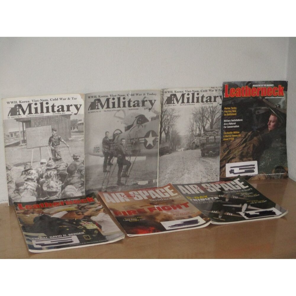Military Magazines Leatherneck Air Space WWII Military Wholesale Lot of 7 Good